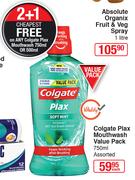 Colgate Plax Mouthwash Value Pack Assorted-750ml Each