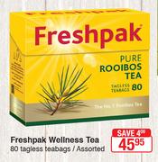 Freshpak Wellness Tea 80 Tagless Teabags Assorted
