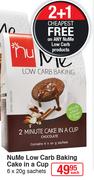 NuMe Low Carb Baking Cake In A Cup Sachets-6 x 20g Each