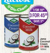 Jemz Coconut Cream Or Milk-165ml 