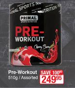 Primal Sports Nutrition Pre Workout Assorted-510g