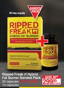Ripped Freak RF Hybrid Fat Burner Banded Pack 30 Capsules Plus Free 10 Capsules-Per Pack