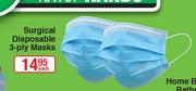 Surgical Disposable 3-Ply Masks-Each