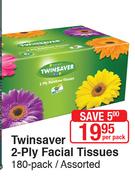 Twinsaver 2 Ply Facial Tissues 180 Pack-Per Pack