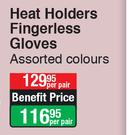 Heat Holders Fingerless Gloves-Per Pair