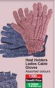 Heat Holders Ladies Cable Gloves-Per Set