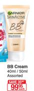 Garnier BB Cream-40ml/50ml Each