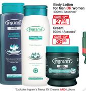 Ingram's Body Lotion For Men or Women-400ml Each
