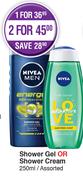 Nivea Shower Gel Or Shower Cream-2x250ml