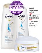 Dove Shampoo 400ml Or Conditioner 350ml/355ml Or Treatment 200ml