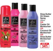 Long & Lasting Coconut Oil Moisturiser Or Shea Butter Moisturiser 250ml-Each