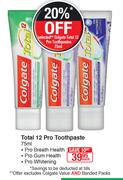 Colgate Total 12 Pro Toothpaste-75ml Each