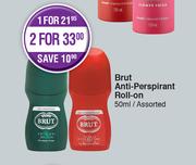 Brut Anti Perspirant Roll On Assorted-50ml
