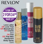 Revlon Love Letter Or Love That Or Moondrops Or Charlie-90ml-For 2