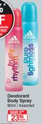 Adidas Deodorant Body Spray Assorted-90ml Each