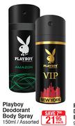 Playboy Deodorant Body Spray Assorted-150ml Each