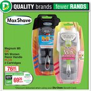 Max Shave Magnum M5 Or W5 Women Razor Handle Plus Cartridges-Each