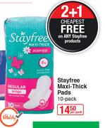 Stayfree Maxi Thick Pads 10 Pack-Per Pack