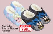 Character Sherpa Slippers-Per Pair