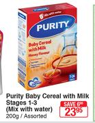 Purity Baby Cereal With Milk Stages 1-3 (Mix With Water) Assorted-200g