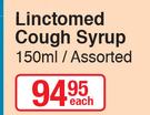 Linctomed Cough Syrup-150ml Each