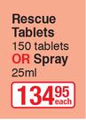 Natura Rescue Tablets-150 Tablets Or Spray 25ml Each