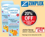 Zinplex Junior Syrup Assorted-200ml Each