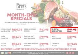 Breys Meat Market : This Week's Specials (25 January - 29 January 2022), page 1