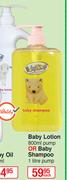 Baby Things Baby Lotion 800ml Pump Or Baby Shampoo 1Ltr Pump-Each