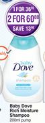 Baby Dove Rich Moisture Shampoo Pump-For 2 x 200ml 