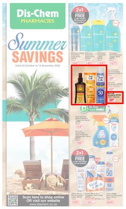 Dis-Chem : Summer Savings (23 October - 15 November 2020), page 1