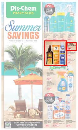 Dis-Chem : Summer Savings (23 October - 15 November 2020), page 1