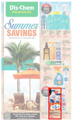 Dis-Chem : Summer Savings (23 October - 15 November 2020), page 1