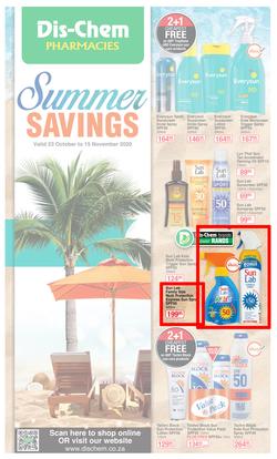 Dis-Chem : Summer Savings (23 October - 15 November 2020), page 1