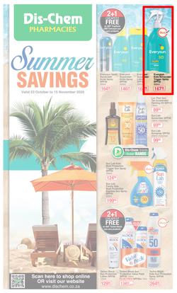 Dis-Chem : Summer Savings (23 October - 15 November 2020), page 1