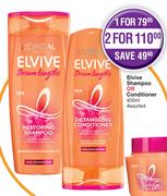L'Oreal Elvive Shampoo Or Conditioner-For 2 x 400ml 