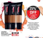 L'Oreal Infaillible Matte Cover Foundation 24Hr-Each