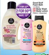 Good Stuff Foam Bath 1.3Ltr Or Body Wash Or Body Lotion Assorted-For 2 x 700ml 