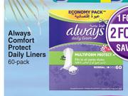 Always Comfort Protect Daily Liners-For 2 x 60 Pack 
