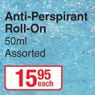 Axe Anti-Perspirant Roll-On Assorted-50ml Each