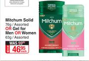 Mitchum Solid 76g Assorted Or Gel (For Men Or Women) 63g-Each