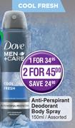 Dove Anti-Perspirant Deodorant Body Spray Assorted-150ml