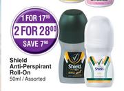 Shield Anti-Perspirant Roll-On Assorted-For 2 x 50ml