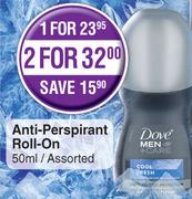 Dove Anti-Perspirant Roll-On Assorted-50ml