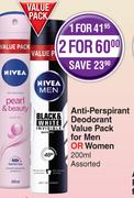 Anti-Perspirant Deodorant Value Pack (For Men Or Women) Assorted-For 2 x 200ml 
