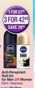 Anti-Perspirant Roll-On (For Men Or Women) Assorted-For 3 x 50ml