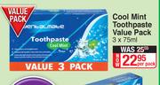 Cool Mint Toothpaste Value Pack-3 x 75ml Per Pack