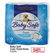 Baby Soft 2-Ply Toilet Rolls (9's Pack)-Per Pack