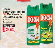 Doom Super Multi Insects Or Multi Insects Odourless Spray Assorted-300ml Each