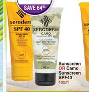 Xeroderm Sunscreen Or Camo Sunscreen SPF40-100ml Each